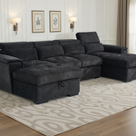 Lulworth Sofabed Black U Shape Corner