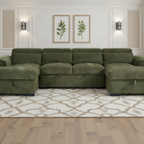 Lulworth Sofabed Green U Shape Corner