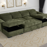 Lulworth Sofabed Green U Shape Corner