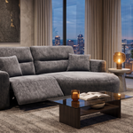 Clovelly Sofa Black Electric Recliner Right Hand