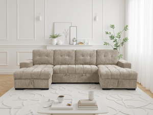 Fowey Corner Sofa Bed - Beige