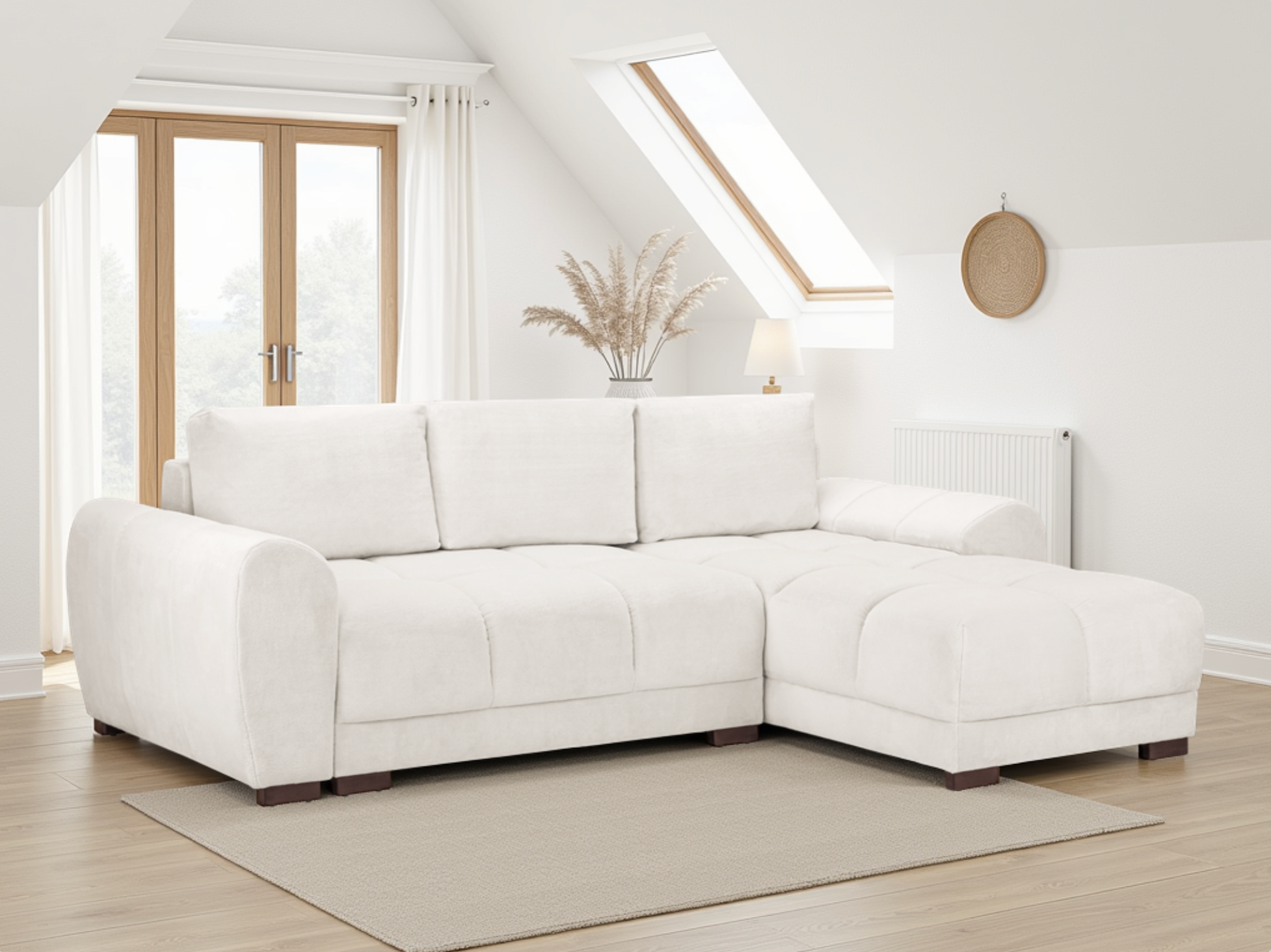 Tenby Corner Sofa Bed - Cream