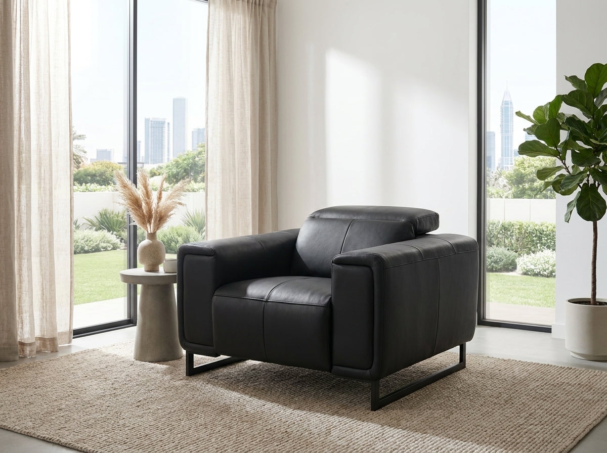 Kettlewell Electric Recliner Sofa Black Armchair