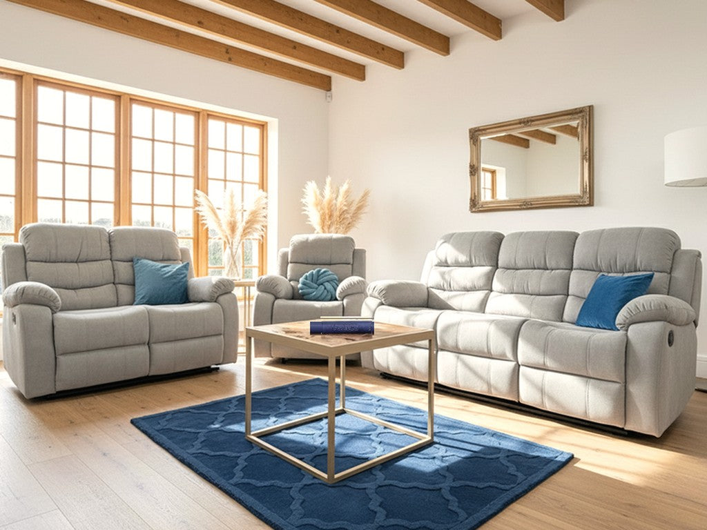 Kendal Manual Recliner Sofa Grey set